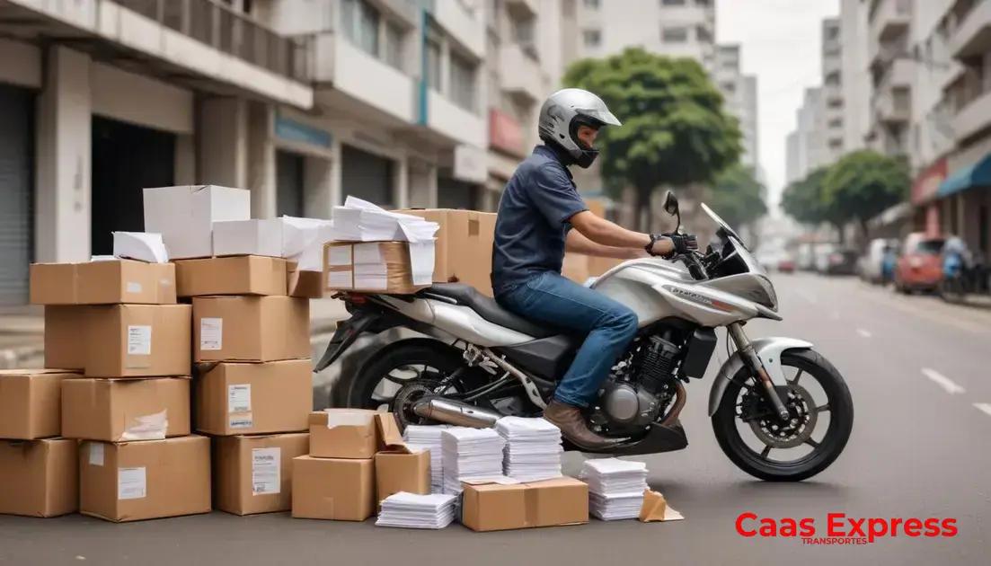 Principais tipos de entregas: documentos, malotes e cargas pequenas