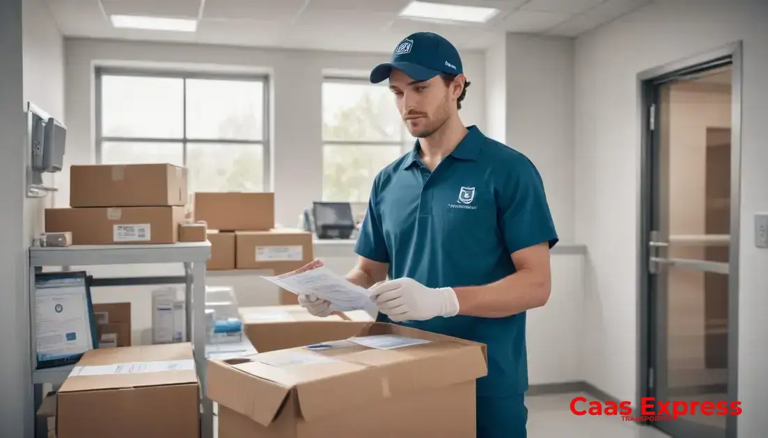 Serviços oferecidos para transporte de exames e documentos médicos