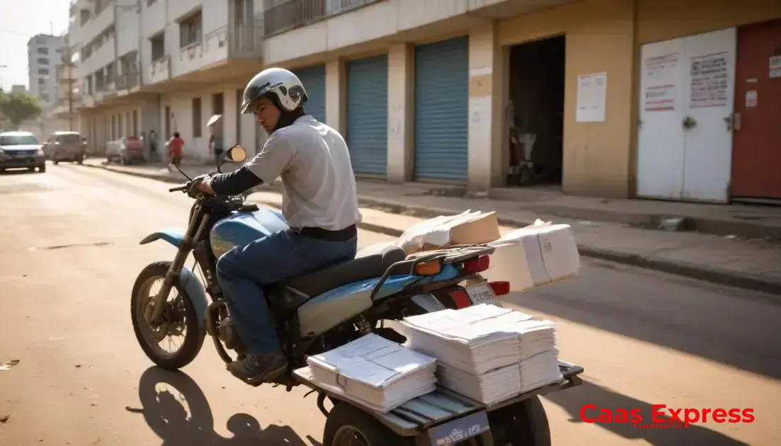 Tipos de materiais e volumes atendidos pelo motoboy