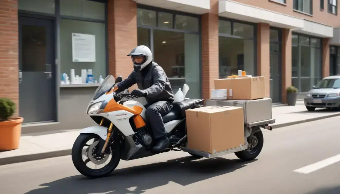 Tipos de entregas: documentos, coleto e materiais odontológicos